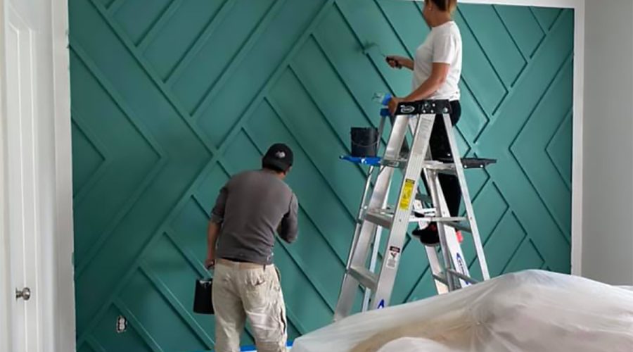 painting a textured accent wall